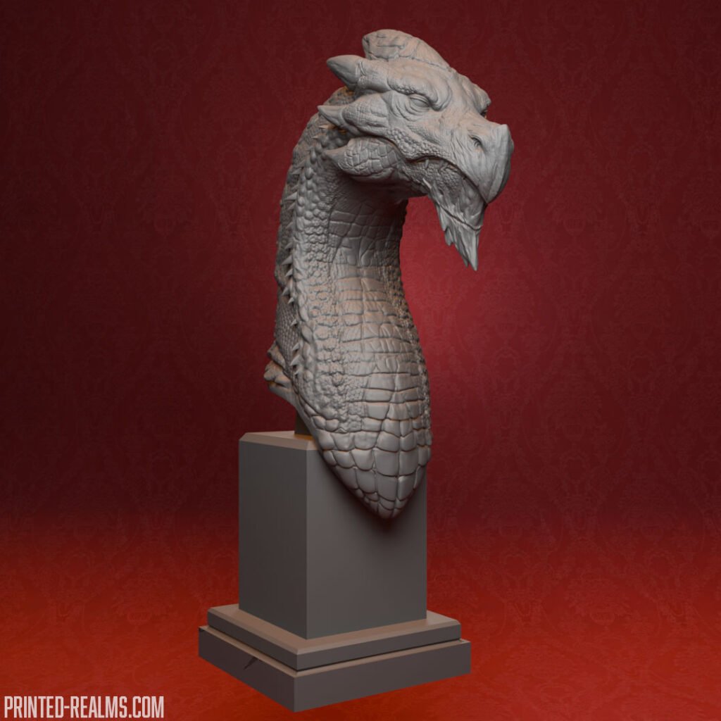 white dragon bust